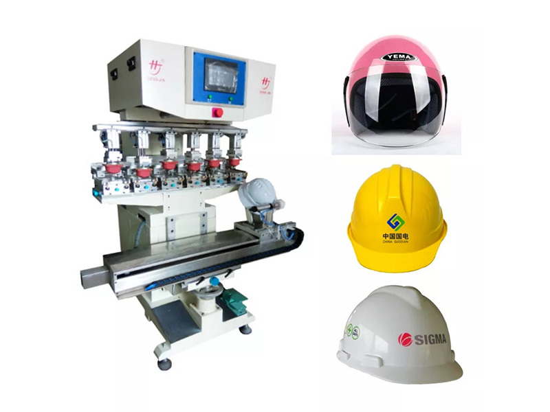 Six color safety helmet transfer printing machine
